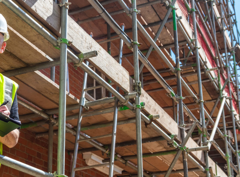 Male Builder Construction Worker Contractor on Building Site Panorama Banner